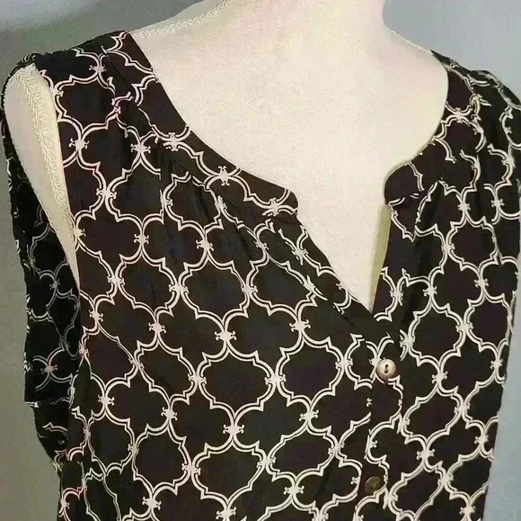 NWT Croft&Barrow women's  sleeveless  black and tan polyester blouse size XL - Picture 12 of 13